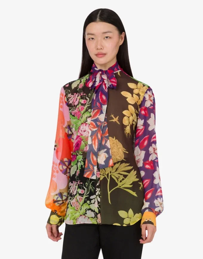 Chemise en georgette de soie imprimée Chemise en georgette de soie imprimée
