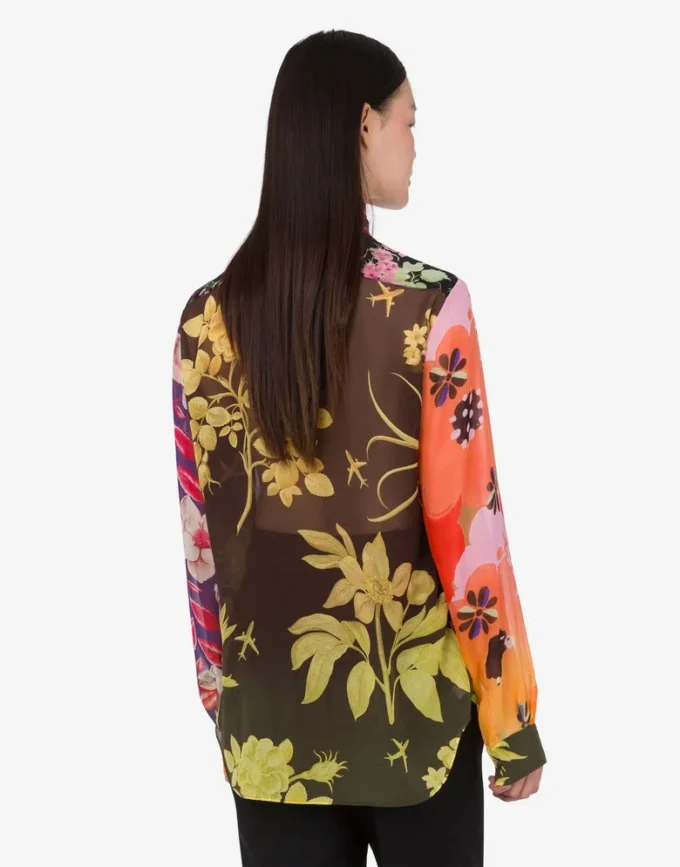 Chemise en georgette de soie imprimée Chemise en georgette de soie imprimée
