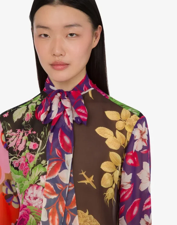 Chemise en georgette de soie imprimée Chemise en georgette de soie imprimée