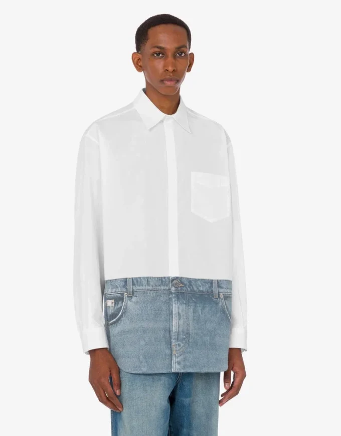 Chemise en popeline de coton imprimée Chemise en popeline de coton imprimée