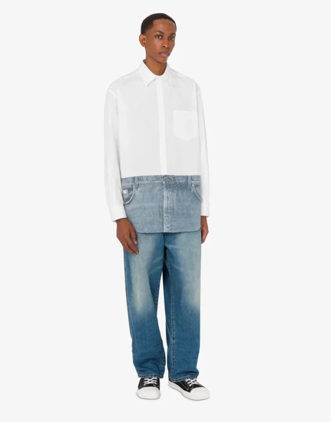 Chemise en popeline de coton imprimée Chemise en popeline de coton imprimée
