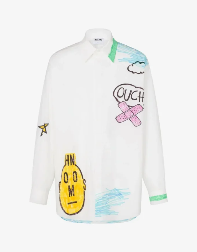 Chemise en popeline de coton imprimée Chemise en popeline de coton imprimée