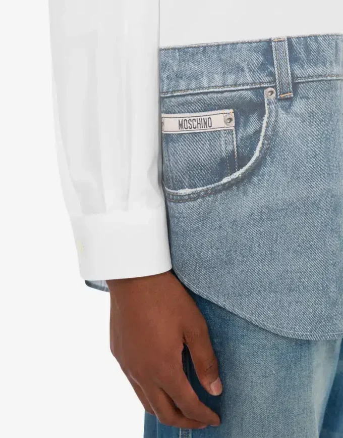 Chemise en popeline de coton imprimée Chemise en popeline de coton imprimée