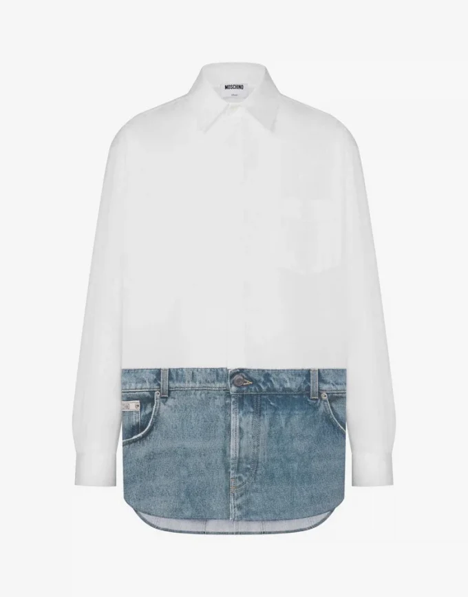 Chemise en popeline de coton imprimée Chemise en popeline de coton imprimée