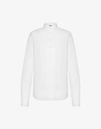 Chemise en popeline de coton jacquard