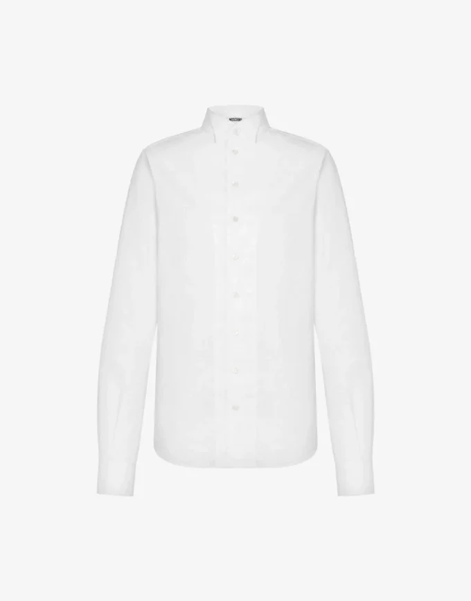 Chemise en popeline de coton jacquard
