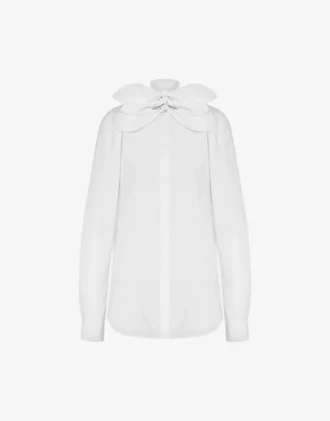 Chemise en popeline de coton jacquard