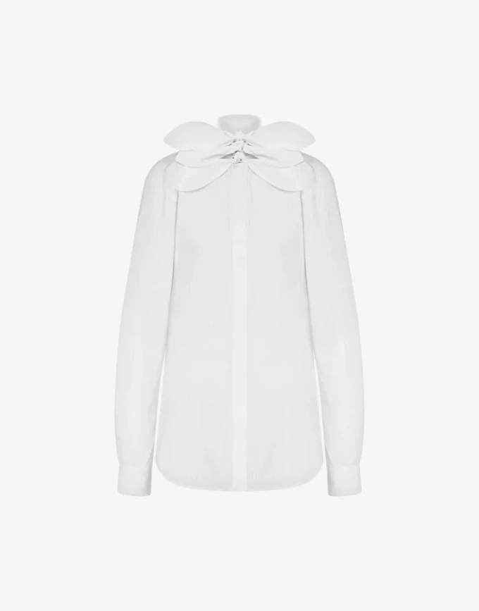 Chemise en popeline de coton jacquard