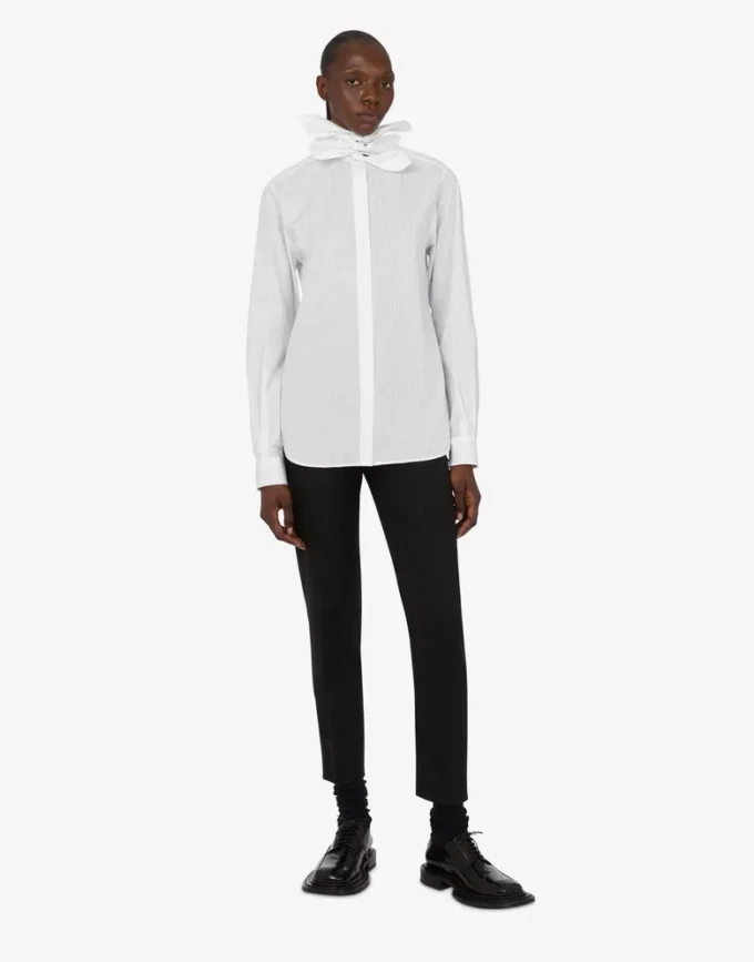 Chemise en popeline de coton jacquard