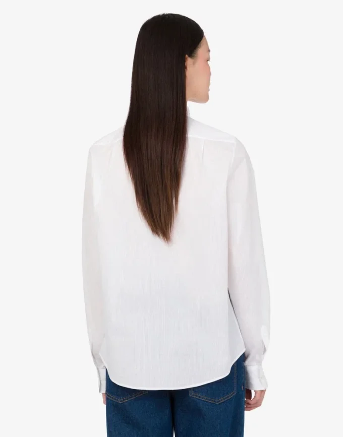 Chemise en popeline de coton jacquard