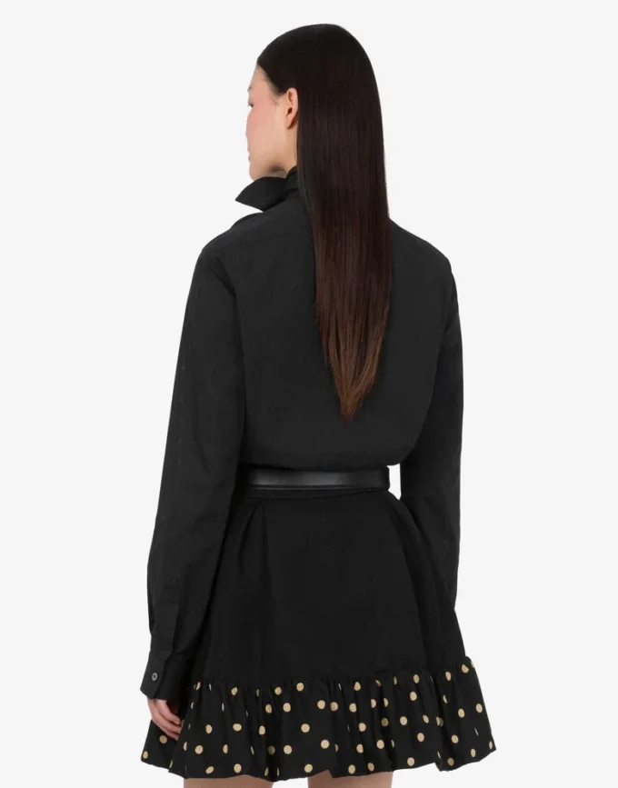 Chemise en popeline de coton jacquard