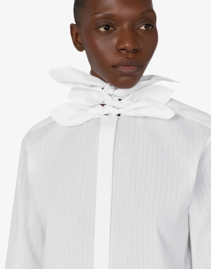 Chemise en popeline de coton jacquard