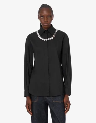 Chemise en popeline de coton stretch imprimée