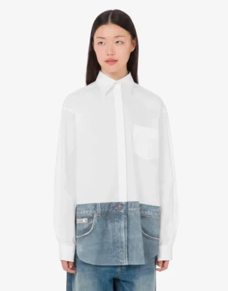 Chemise en popeline de coton stretch imprimée
