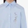 Chemise en popeline de coton stretch imprimée