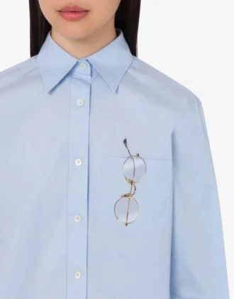 Chemise en popeline de coton stretch imprimée