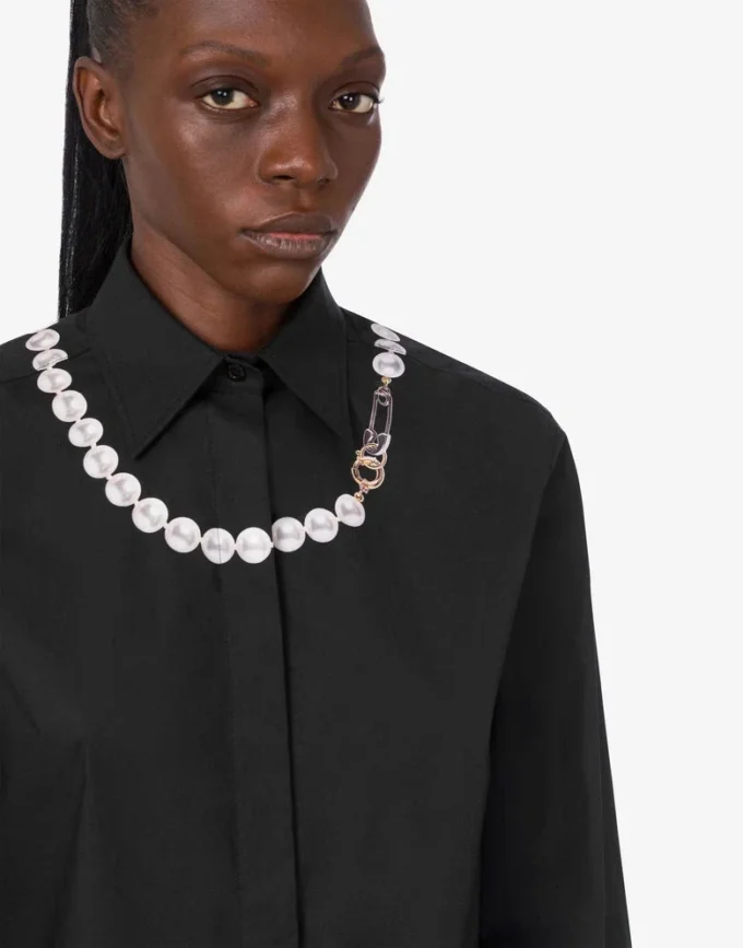 Chemise en popeline de coton stretch imprimée