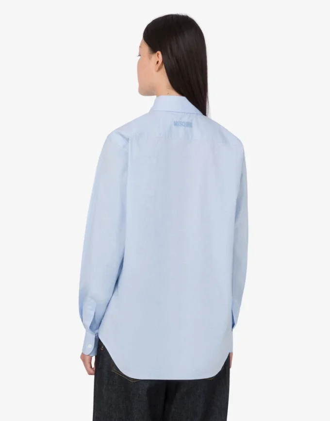 Chemise en popeline de coton stretch imprimée