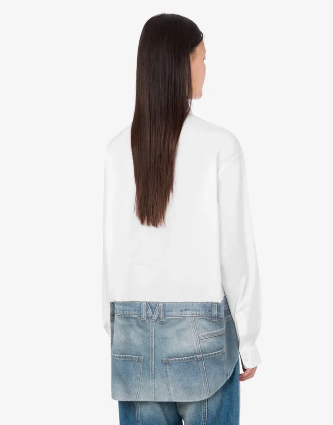 Chemise en popeline de coton stretch imprimée Chemise en popeline de coton stretch imprimée