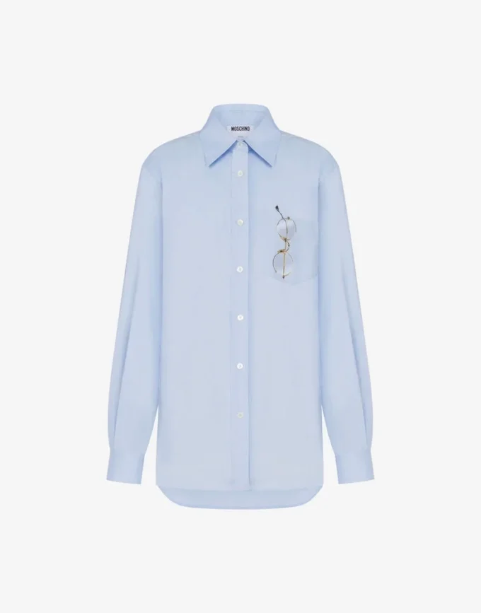 Chemise en popeline de coton stretch imprimée