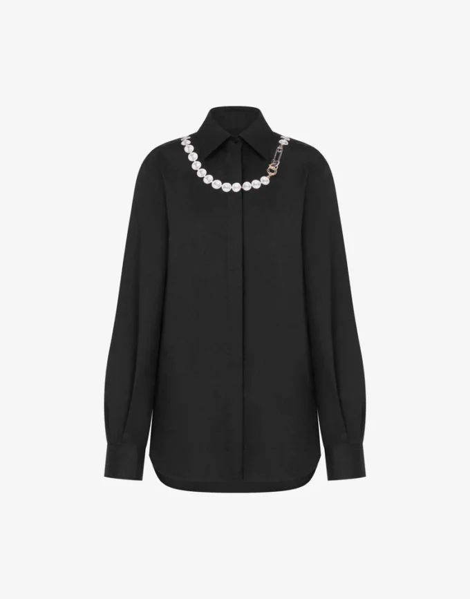 Chemise en popeline de coton stretch imprimée