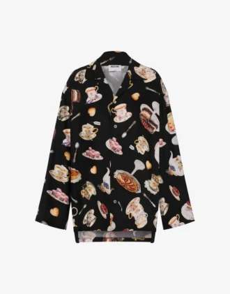 Chemise en satin de soie imprimé