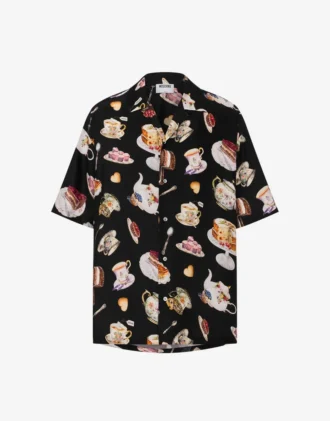Chemise en satin de soie imprimé
