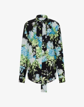 Chemise en satin de soie imprimé