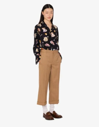 Chemise en satin de soie imprimé