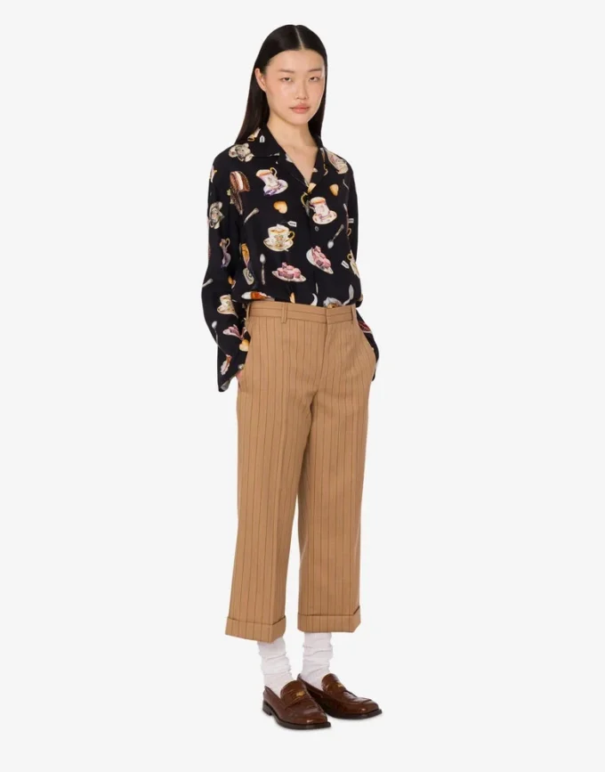 Chemise en satin de soie imprimé Chemise en satin de soie imprimé