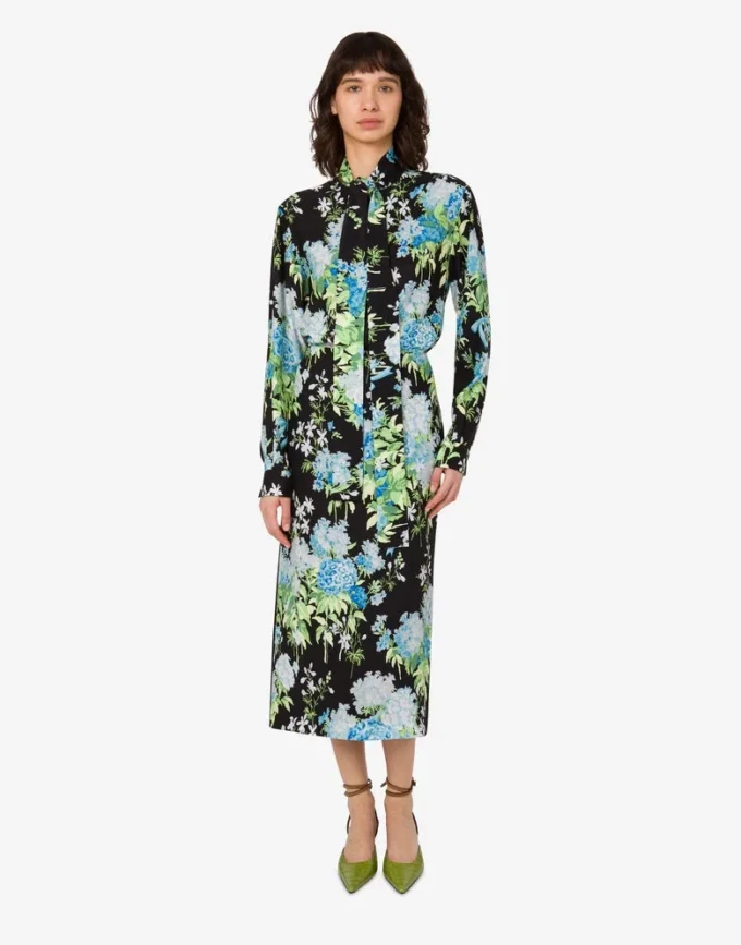 Chemise en satin de soie imprimé