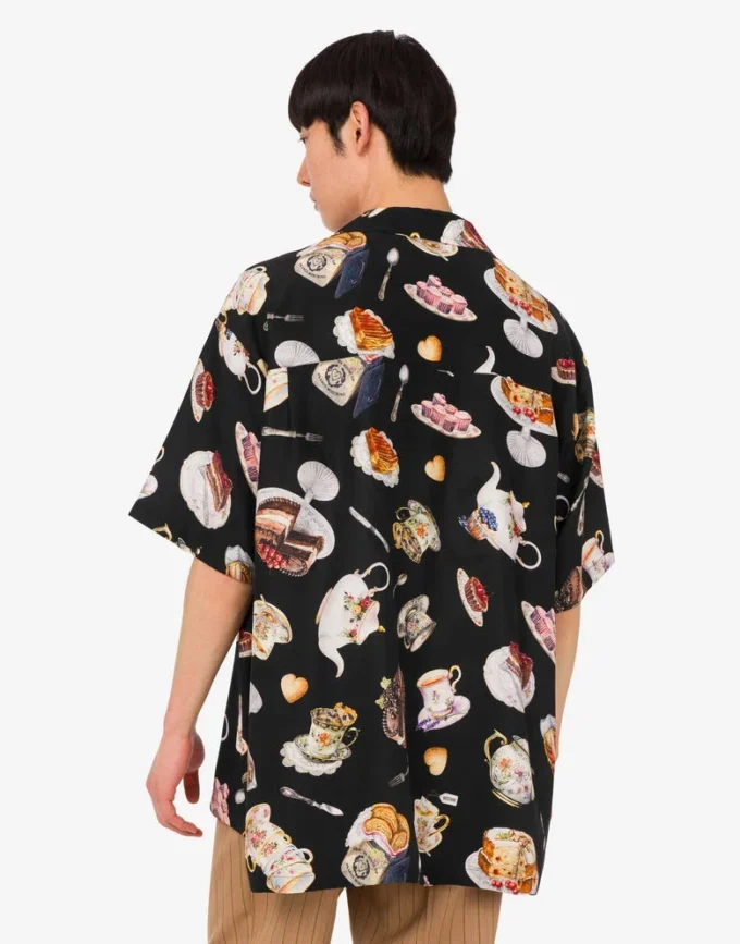 Chemise en satin de soie imprimé Chemise en satin de soie imprimé
