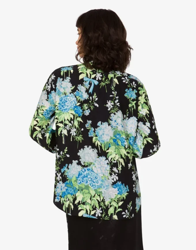 Chemise en satin de soie imprimé
