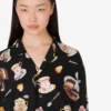 Chemise en satin de soie imprimé Chemise en satin de soie imprimé