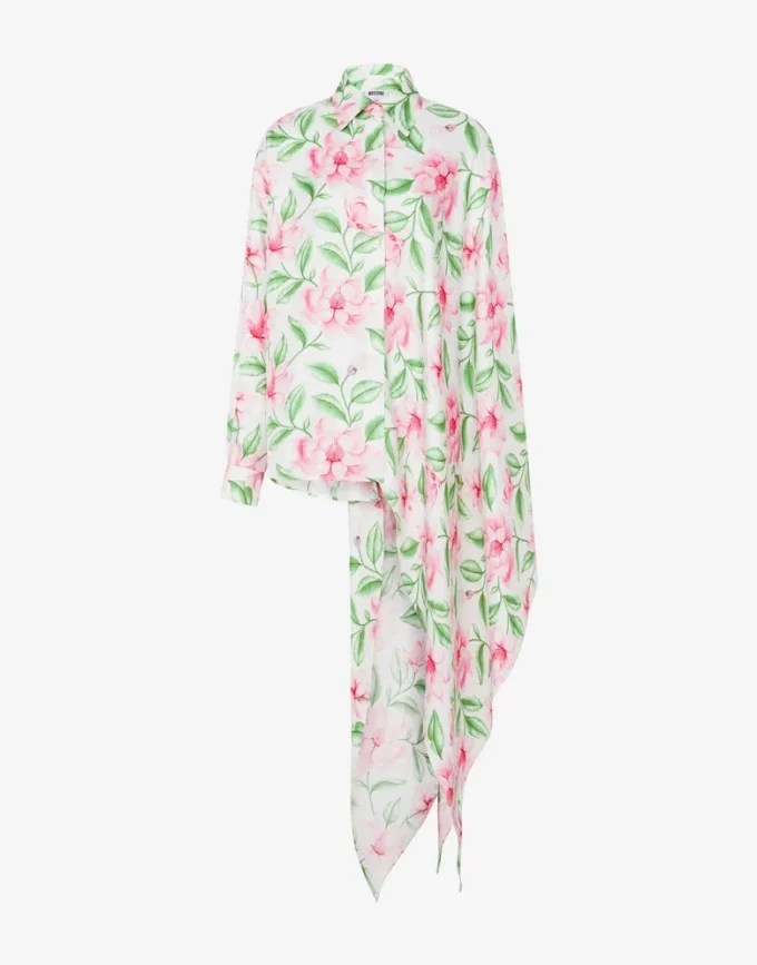 Chemise en twill de soie imprimé