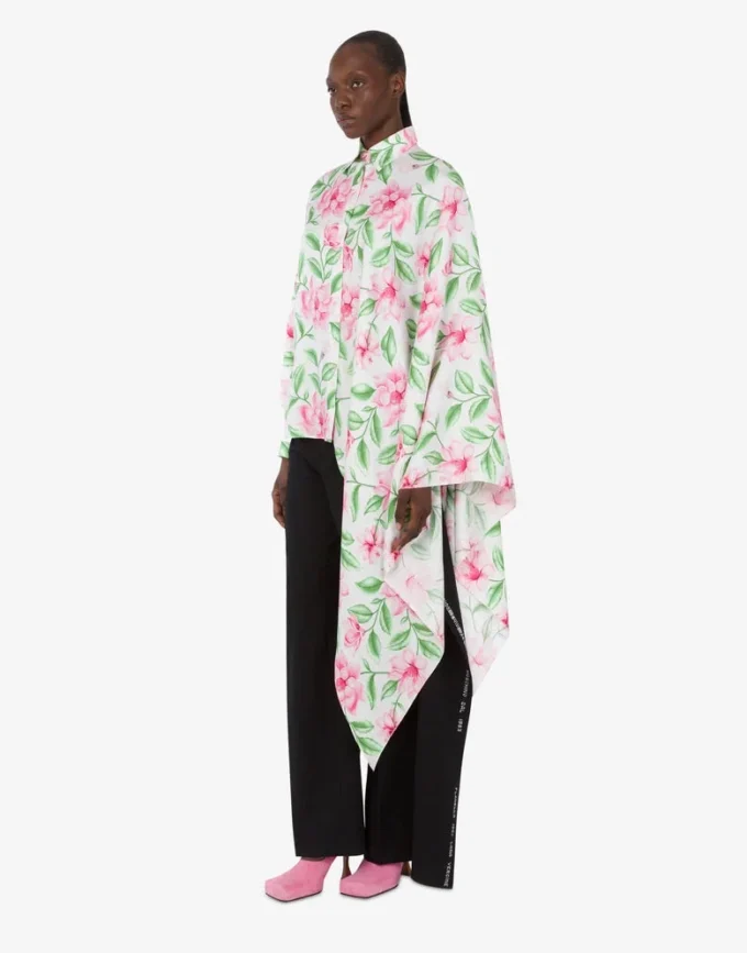 Chemise en twill de soie imprimé