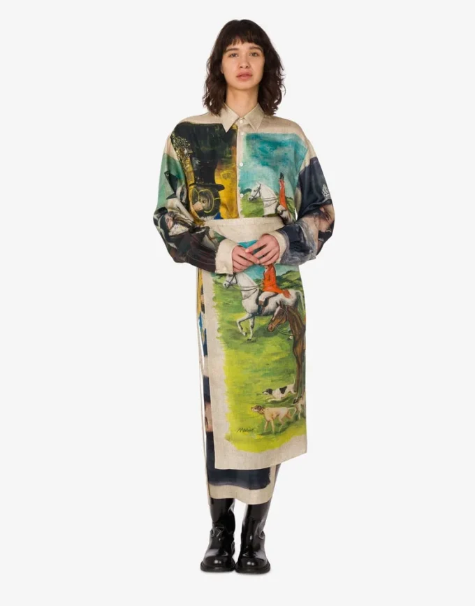 Chemise en twill de soie imprimé