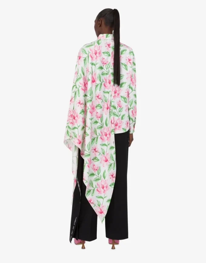 Chemise en twill de soie imprimé