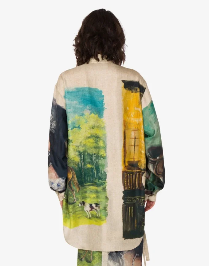 Chemise en twill de soie imprimé