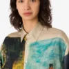 Chemise en twill de soie imprimé