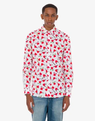 Chemise légère en popeline de coton avec imprimé