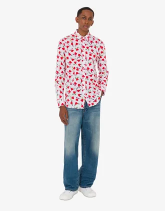 Chemise légère en popeline de coton avec imprimé