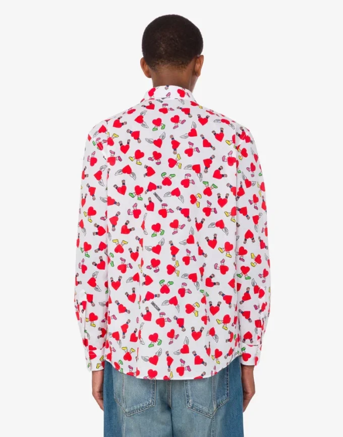 Chemise légère en popeline de coton avec imprimé Chemise légère en popeline de coton avec imprimé