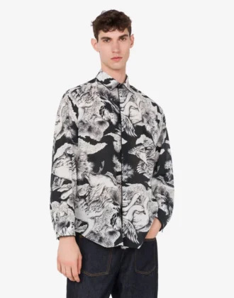 Chemise légère en popeline de coton avec imprimé oie