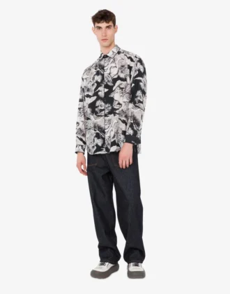 Chemise légère en popeline de coton avec imprimé oie