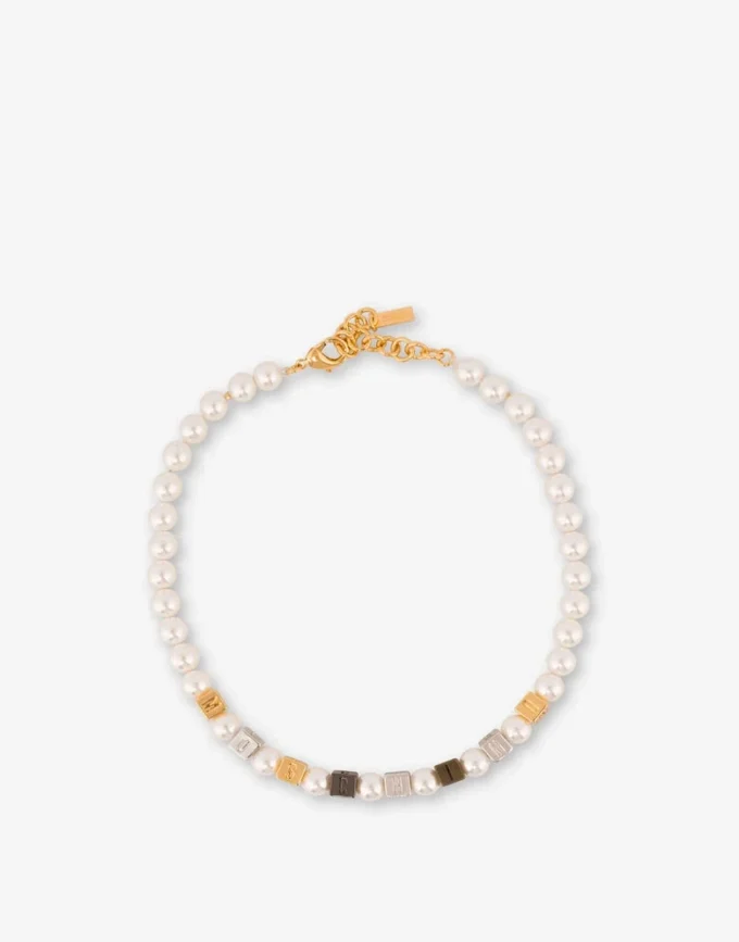 Collier ras du cou avec perles