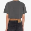 Crop top en jersey de coton brodé Crop top en jersey de coton brodé