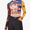 Crop top en tulle imprimé Crop top en tulle imprimé