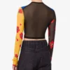 Crop top en tulle imprimé Crop top en tulle imprimé