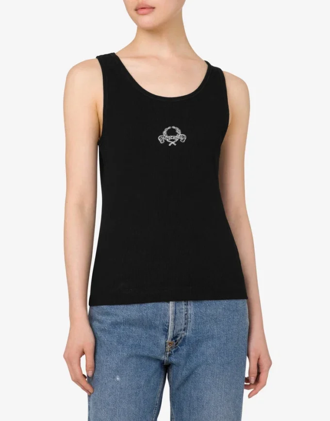 Débardeur en coton stretch Logo Laurel Crown